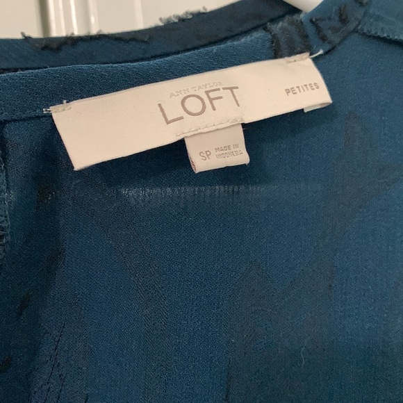 Teal and Black LOFT Top SP Made in Indonesia - Picture 5 of 6